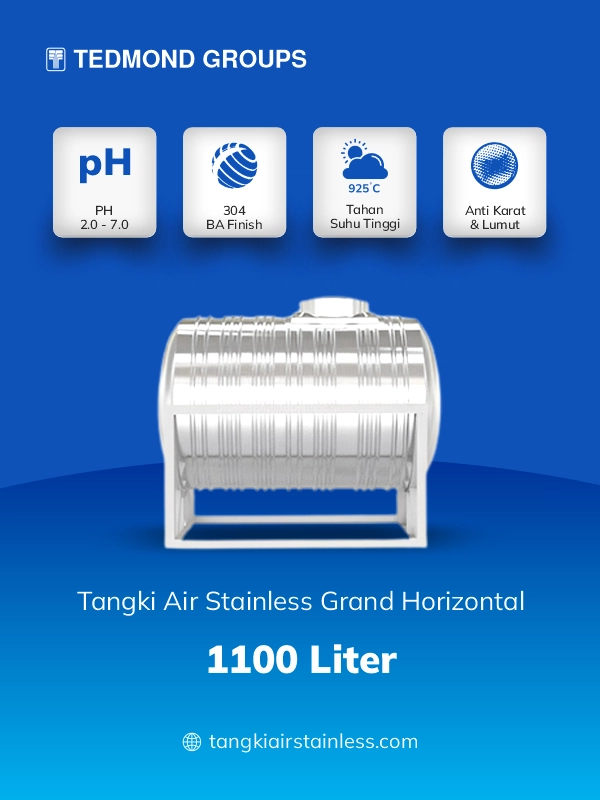 1. Toren Air Stainless Grand Horizontal 1100 Liter 