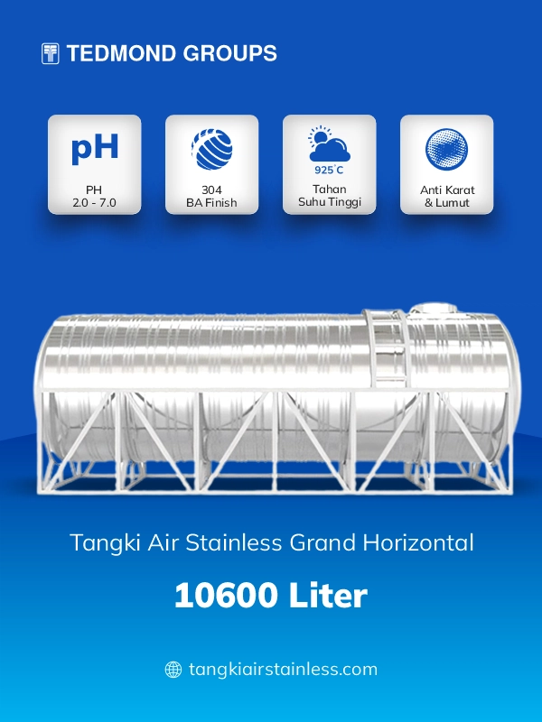 4. Toren Air Stainless Grand Horizontal 10600 Liter 