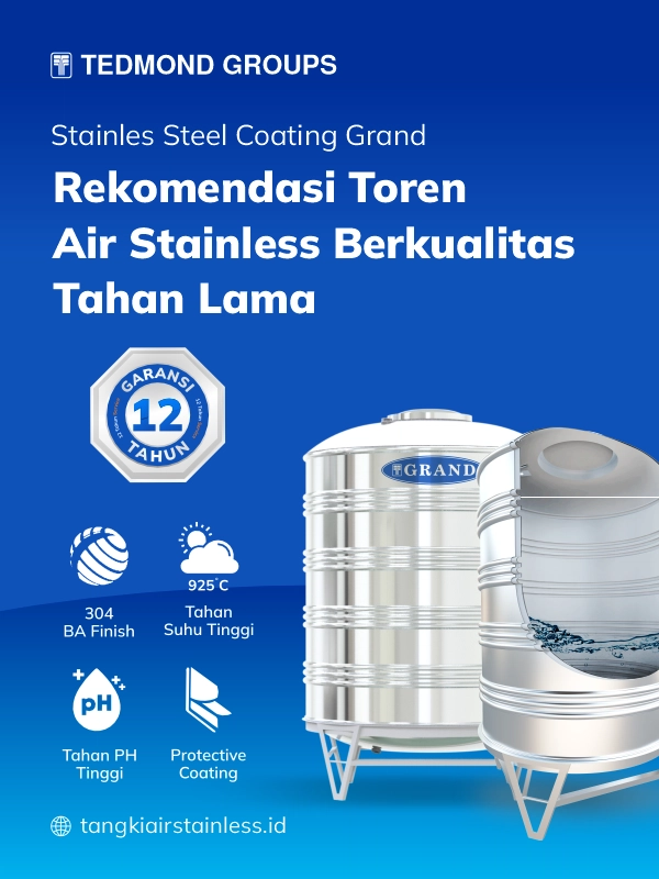 Rekomendasi Toren Air Stainless Berkualitas Tahan Lama