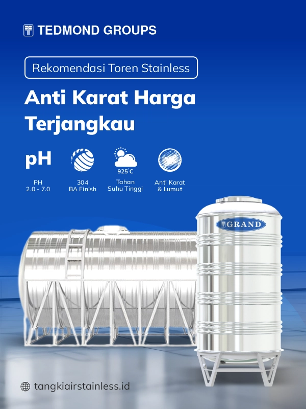 Rekomendasi Toren Stainless Anti Karat Harga Terjangkau