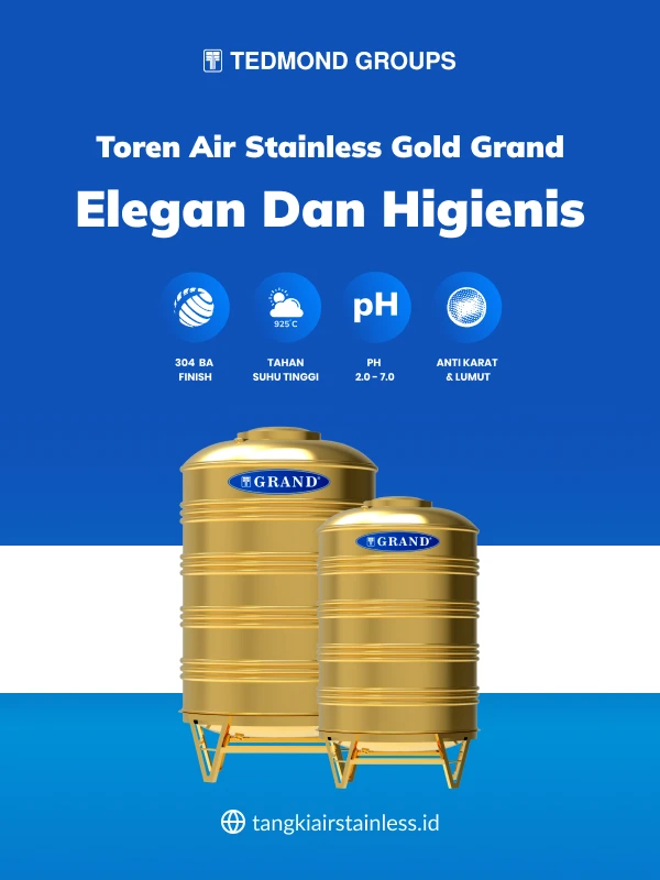 Toren Air Stainless Gold Grand, Elegan dan Higienis
