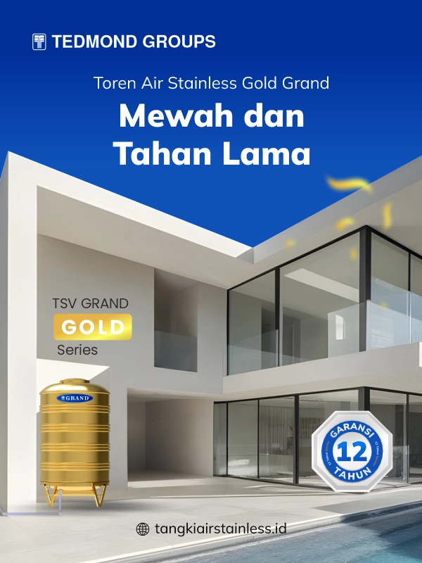 Toren Air Stainless Gold Grand, Mewah dan Tahan Lama