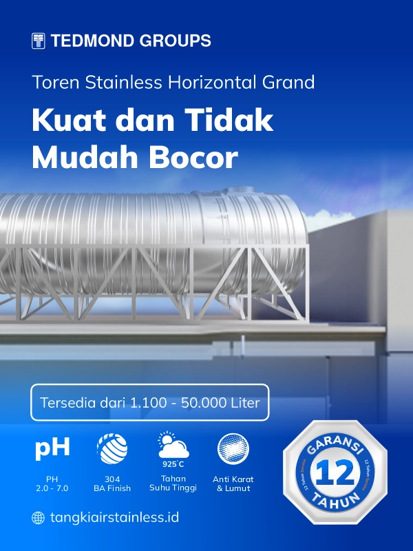 Toren Stainless Horizontal Grand, Kuat dan Tidak Mudah Bocor