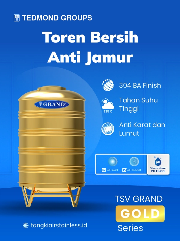 Toren Air Stainless Gold, Toren Bersih Anti Jamur
