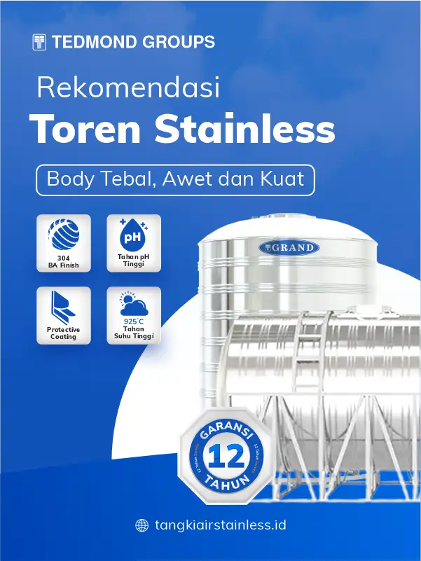 Rekomendasi Toren Stainless Body Tebal, Awet dan Kuat