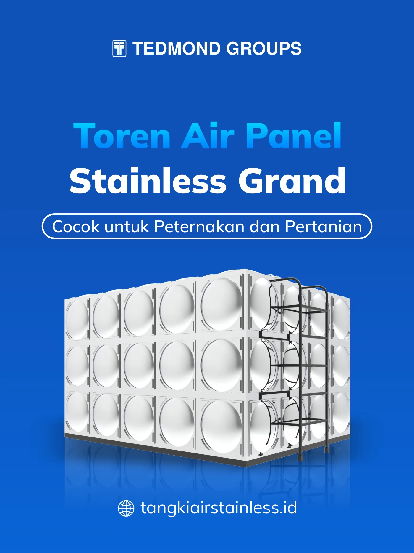 Toren Air Panel Stainless Grand, Cocok untuk Peternakan dan Pertanian