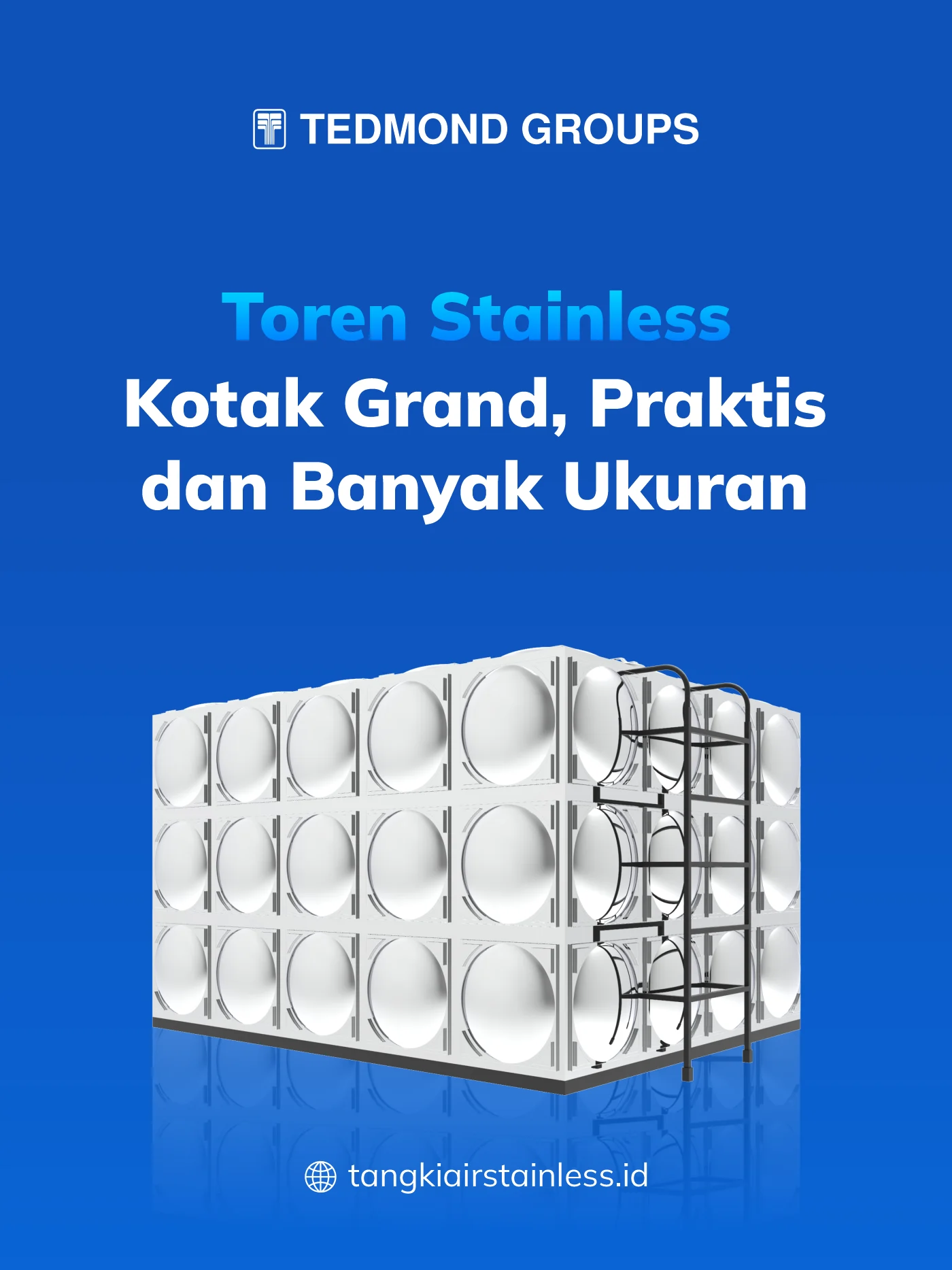 Toren Air Stainless Kotak Grand, Praktis dan Banyak Ukuran