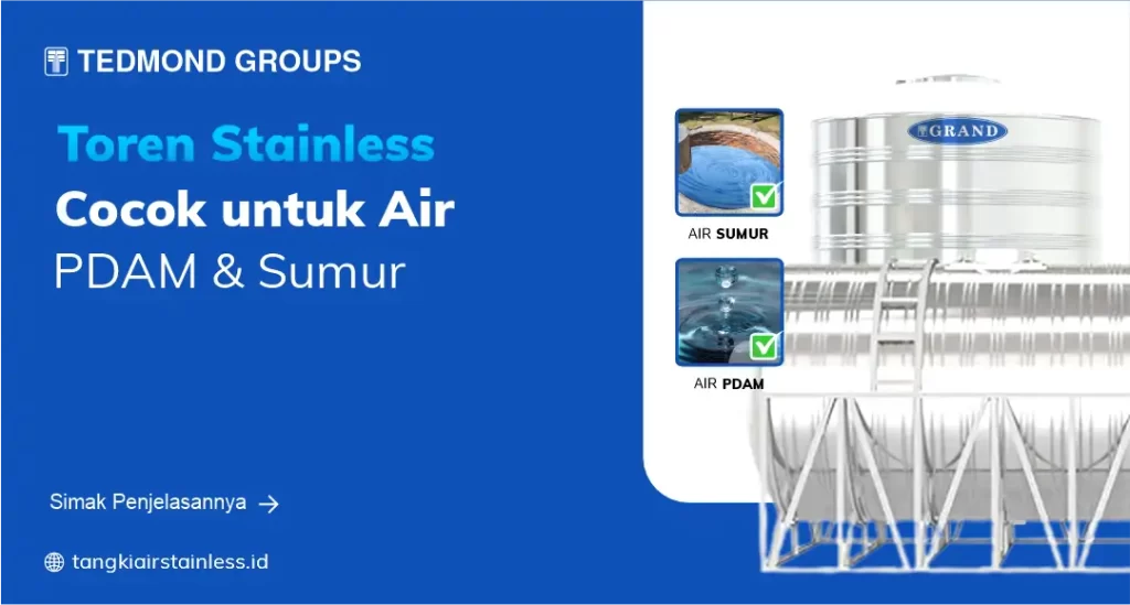 Toren Stainless Cocok untuk Air PDAM dan Sumur
