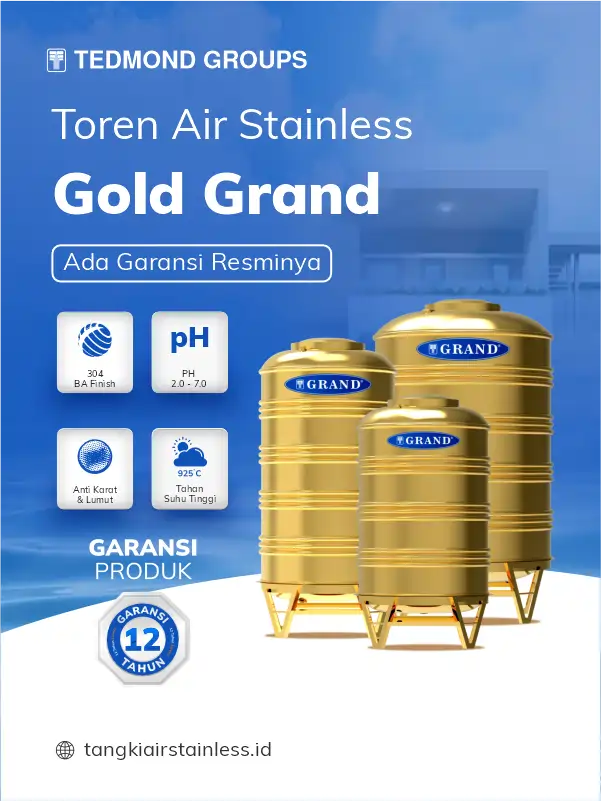 Toren Air Stainless Gold Grand, Ada Garansi Resminya