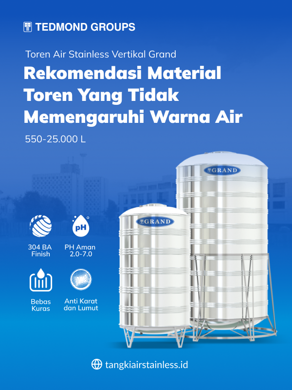 Rekomendasi Material Toren yang Tidak Memengaruhi Warna Air