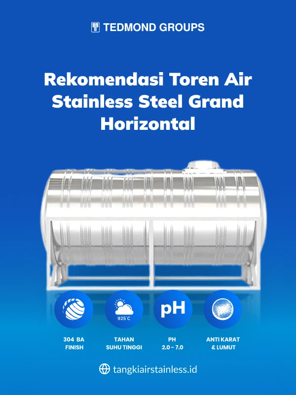 Rekomendasi Toren Air Stainless Steel Grand Horizontal