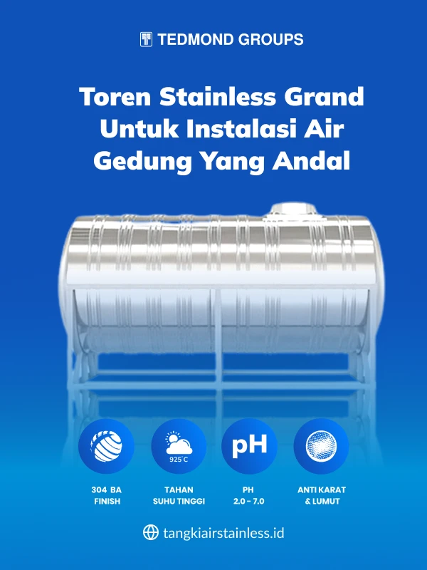 Toren Stainless Grand untuk Instalasi Air Gedung yang Andal