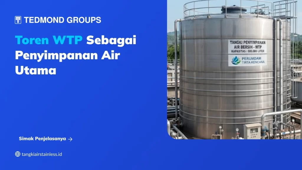 Toren WTP sebagai Penyimpanan Air Utama