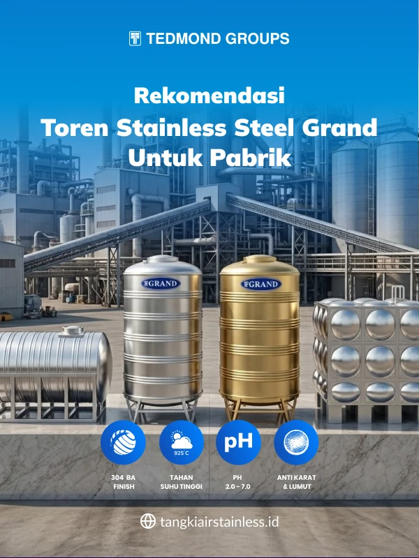 Rekomendasi Toren Stainless Steel Grand untuk Pabrik